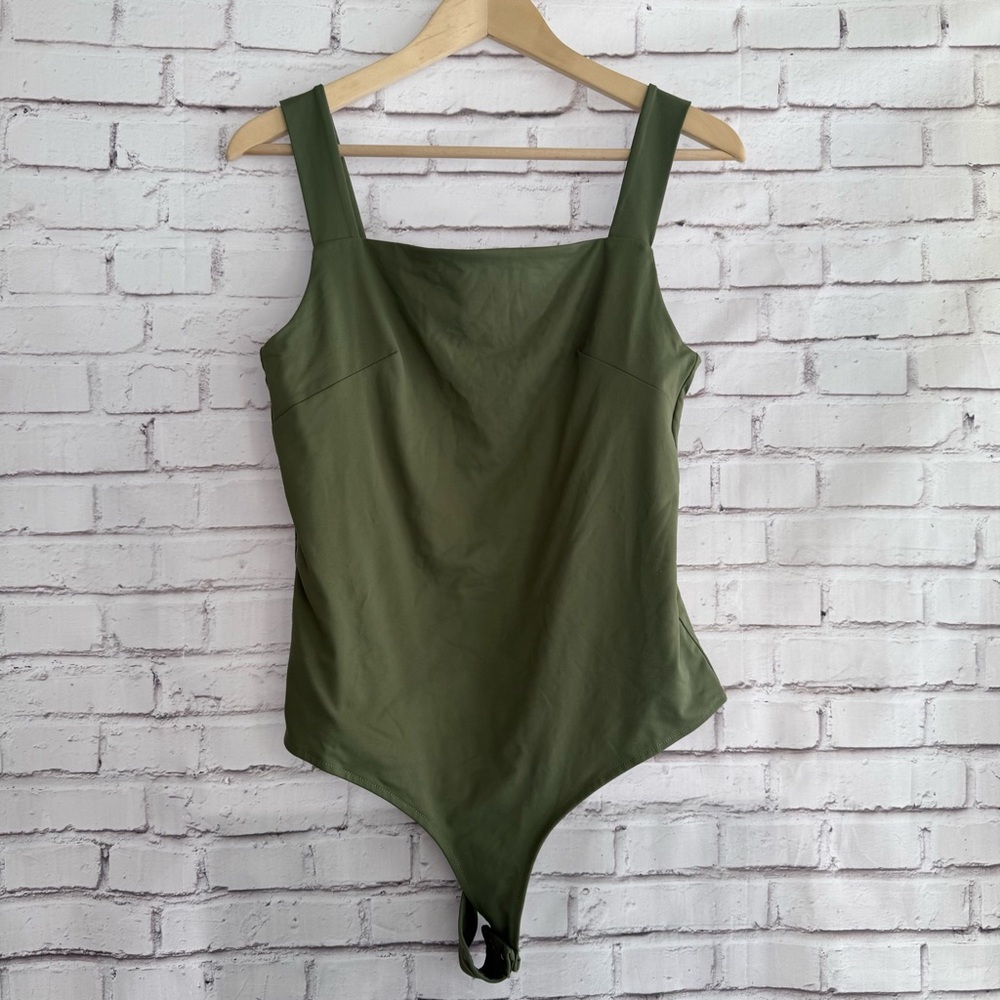 ReoRia Olive Green Square Neck Bodysuit